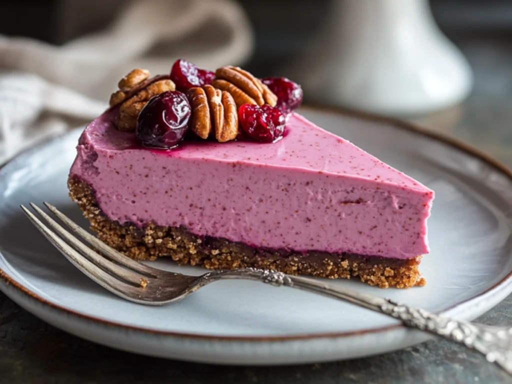 Delicious Vegan Cranberry Cheesecake Holiday Favorite